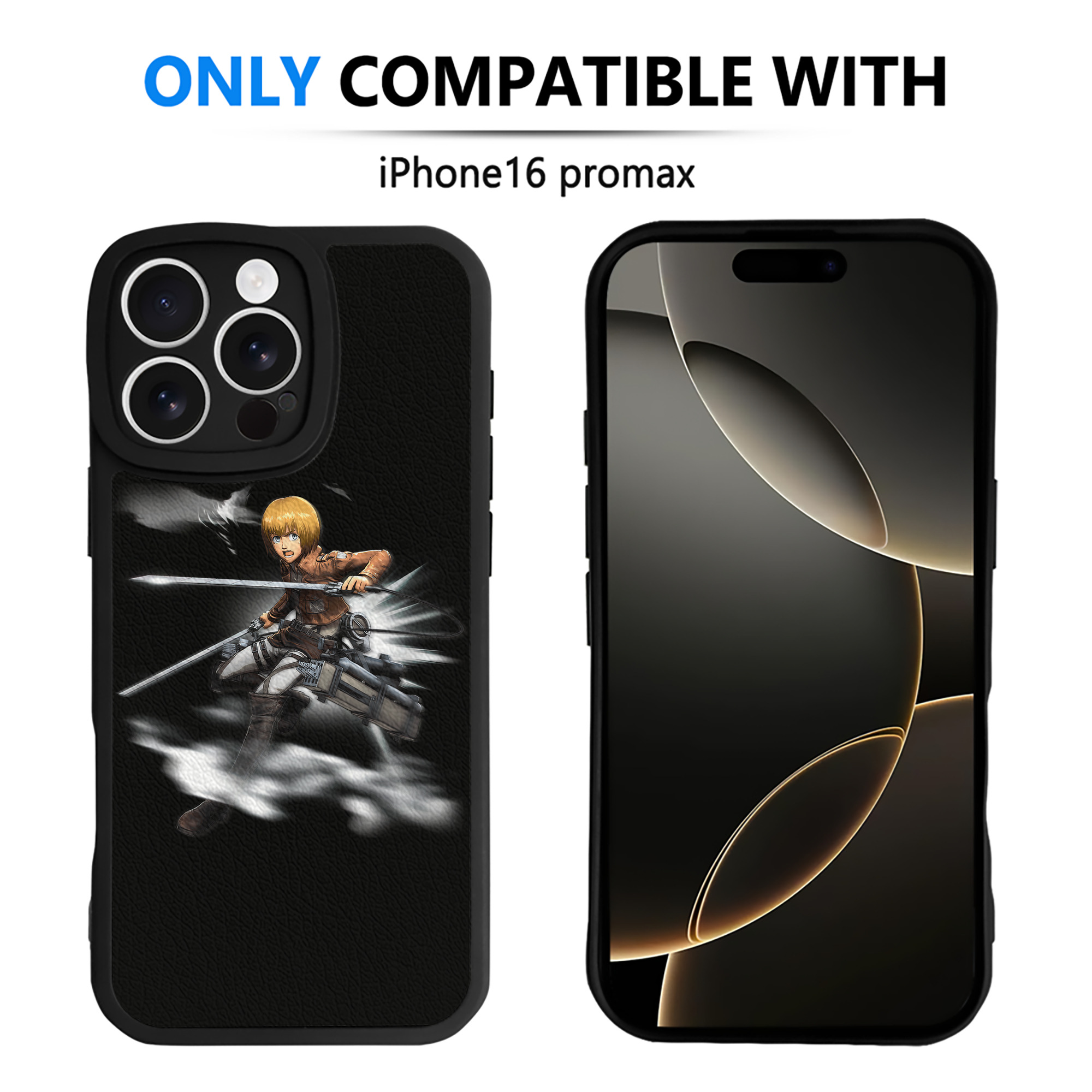 （画像用） 進撃の巨人 アルミン·アルレルト Attack on Titan Armin Arlert 【iPhone 16シリーズ対応】シリコンスマホケース（レザー調） 材質：シリコン